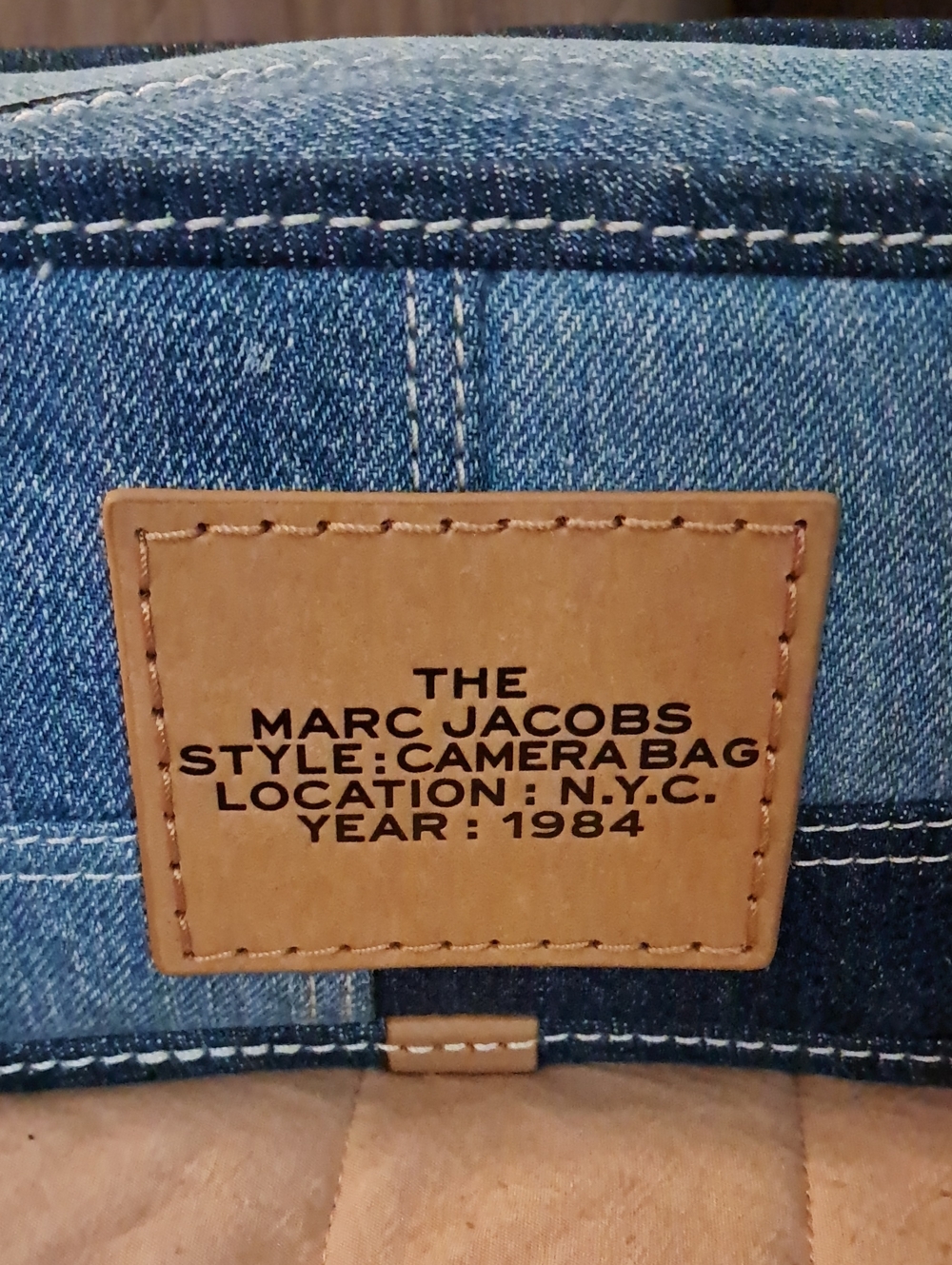 Marc Jacobs Denim 'The Camera Bag' with Tan Leather Accents - Picture 4 of 7